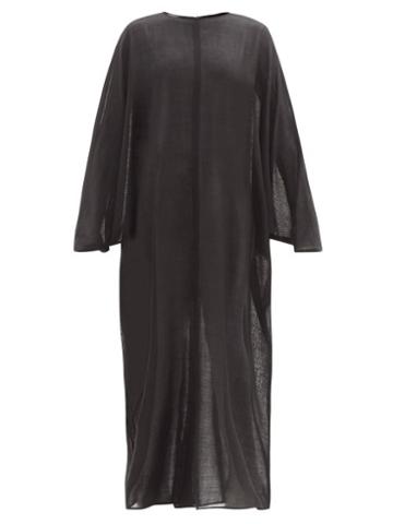 Matchesfashion.com La Collection - Epione Wool-gauze Maxi Dress - Womens - Black