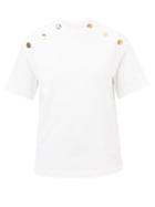 Alexander Mcqueen - Buttoned-shoulder Cotton-jersey T-shirt - Womens - White