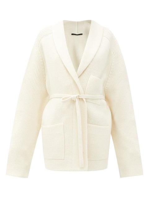 Matchesfashion.com Haider Ackermann - Oversized Wool Wrap Cardigan - Womens - Ivory