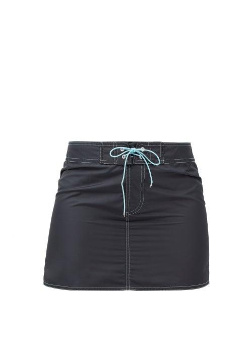 Ludovic De Saint Sernin - Drawstring-waist Shell Mini Skirt - Womens - Black