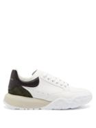 Alexander Mcqueen - Court Raised-sole Leather Trainers - Mens - White Black