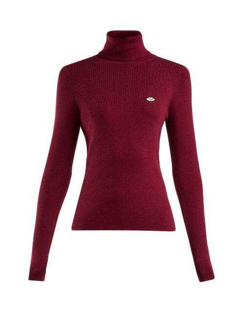 Matchesfashion.com See By Chlo - Roll Neck Cotton Blend Sweater - Womens - Burgundy