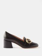 Gucci - Blondie 55 Leather Loafers - Womens - Black