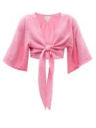 Ladies Beachwear Anaak - Anekka Cotton-gauze Cropped Top - Womens - Pink