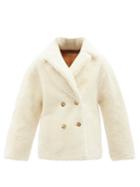 Nili Lotan - Addie Double-breasted Shearling Coat - Womens - Cream Brown