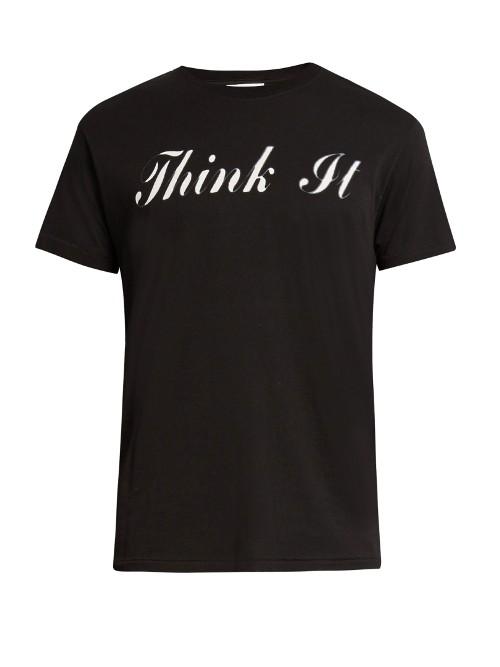 Saint Laurent Think It-print Cotton-jersey T-shirt