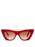 Matchesfashion.com Valentino - Cat Eye Acetate Sunglasses - Womens - Red