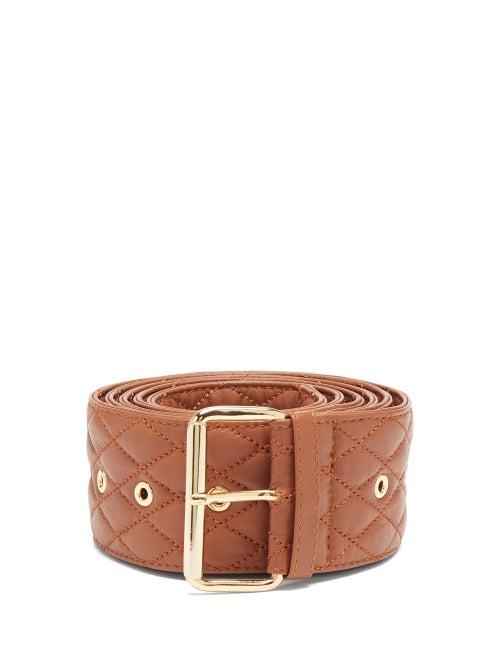 Matchesfashion.com Dodo Bar Or - Elina Quilted-leather Belt - Womens - Brown