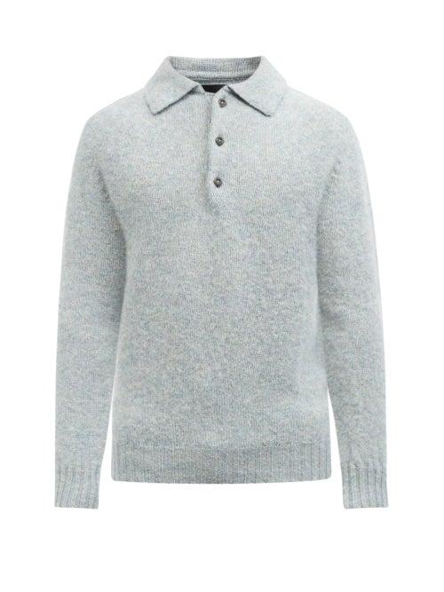 Howlin' - Ghost Point-collar Wool Sweater - Mens - Light Blue