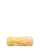 Ladies Beachwear Emilio Pucci - Albizia-print Bandeau Bikini Top - Womens - Yellow