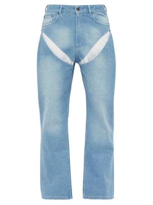 Matchesfashion.com Y/project - Cut Out Straight Leg Jeans - Mens - Blue
