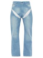 Matchesfashion.com Y/project - Cut Out Straight Leg Jeans - Mens - Blue