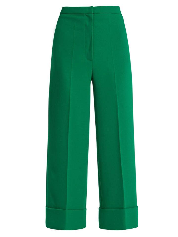 Duro Olowu High-rise Wide-leg Cropped Silk-crepe Trousers
