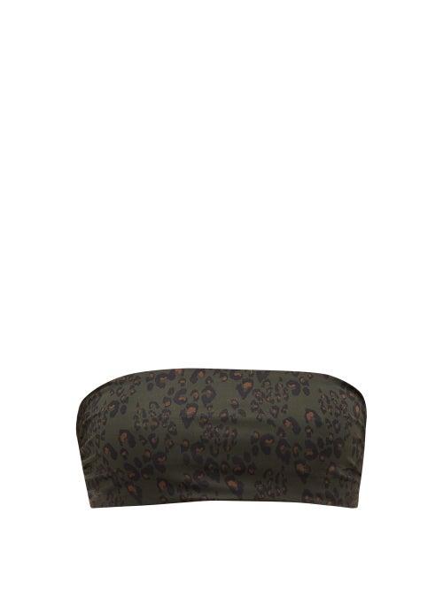 Matchesfashion.com The Upside - Cindy Army Leopard Print Bandeau Bikini Top - Womens - Leopard