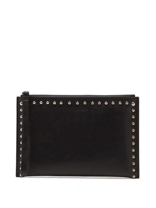 Matchesfashion.com Dsquared2 - Studded Leather Wristlet Pouch - Mens - Black
