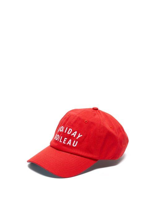Matchesfashion.com Holiday Boileau - Logo Embroidered Cotton Cap - Mens - Red