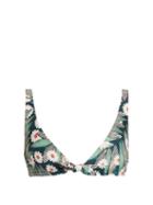 Matchesfashion.com Mara Hoffman - Daisy Print Tie Front Bikini Top - Womens - Green Multi