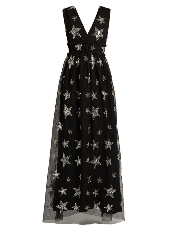 Huishan Zhang Luna Star-embellished Tulle Gown