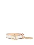 Matchesfashion.com Hillier Bartley - Chain-trimmed Metallic-leather Belt - Womens - White