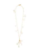 Matchesfashion.com Rosantica - Sentiero Pearl-embellished Floral-charm Necklace - Womens - White