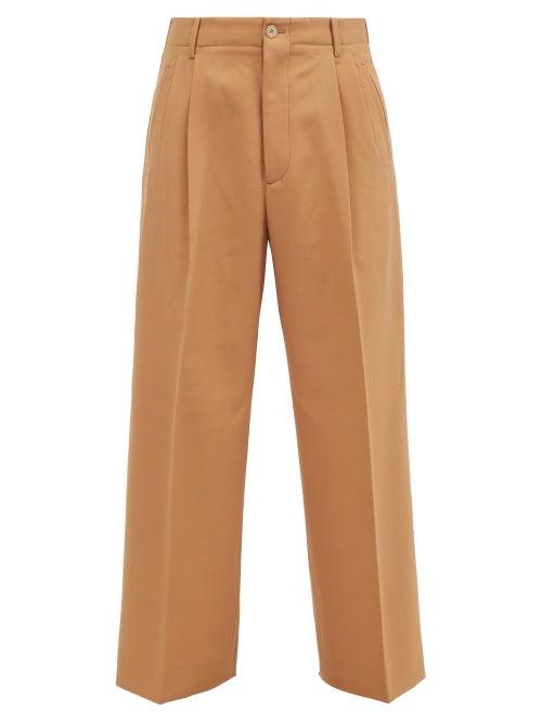 Matchesfashion.com Gucci - Pleated Crepe Straight-leg Trousers - Mens - Beige
