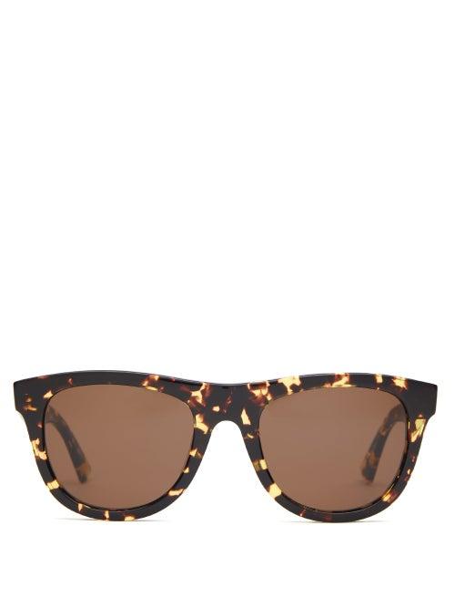 Matchesfashion.com Bottega Veneta - Round Tortoiseshell Effect Acetate Sunglasses - Womens - Tortoiseshell