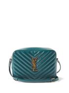 Saint Laurent - Lou Ysl-monogram Quilted-leather Cross-body Bag - Womens - Dark Blue