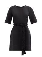 Matchesfashion.com Belize - Genesis Belted Linen Mini Dress - Womens - Black
