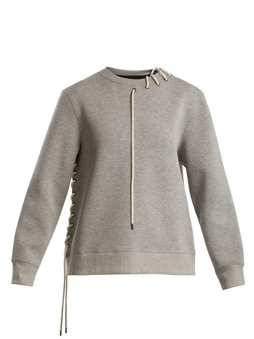 Matchesfashion.com Craig Green - Crew Neck Lace Up Jersey Sweatshirt - Womens - Grey