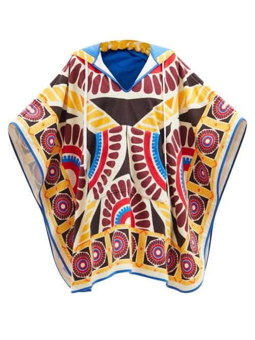 La Doublej - Solar Place-print Hooded Cotton-terry Poncho - Womens - Multi