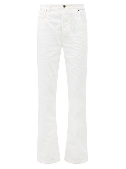 Paco Rabanne - Logo-patch Wide-leg Jeans - Womens - Ivory