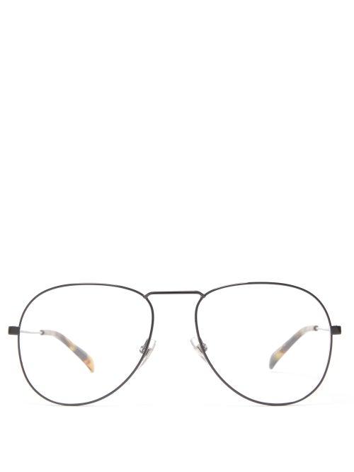 Matchesfashion.com Givenchy - Gv 0117 Aviator Metal Glasses - Mens - Black