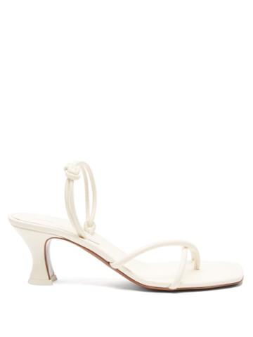 Matchesfashion.com Neous - Borealis Knotted Slingback Leather Sandals - Womens - White