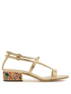 Jimmy Choo Maeve 35 Metallic Crystal Embellished Sandals