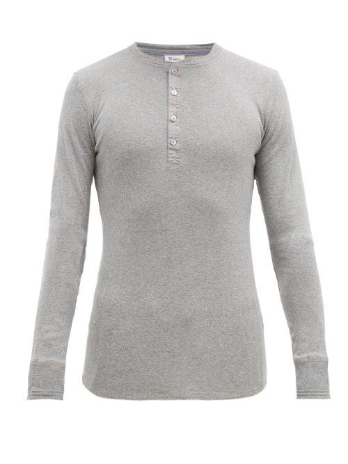 Matchesfashion.com Schiesser - Karl Heinz Cotton Henley T Shirt - Mens - Grey