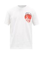 Matchesfashion.com Jw Anderson - Face-embroidered Cotton-jersey T-shirt - Mens - White