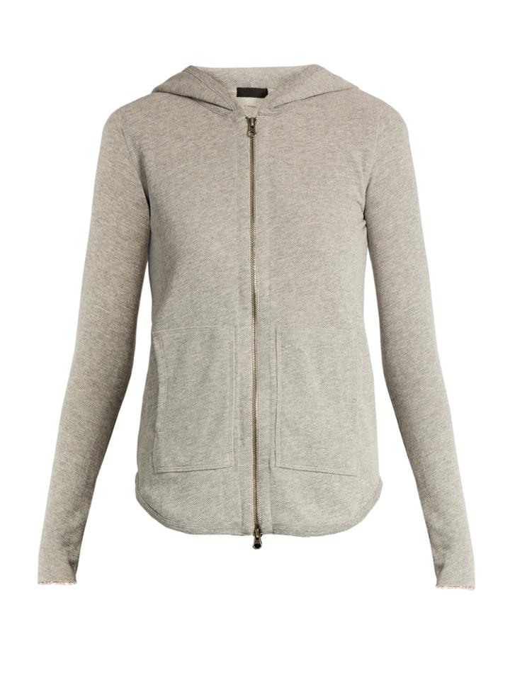 Atm Zip-front Cotton-blend Hooded Sweatshirt