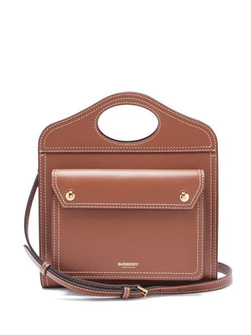 Ladies Bags Burberry - Pocket Mini Leather Cross-body Bag - Womens - Tan