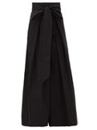Matchesfashion.com Kalita - Avendon High-rise Belted Cotton Wide-leg Trousers - Womens - Black