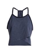 Matchesfashion.com Lndr - Cheer Crossover Cotton Cropped Top - Womens - Navy