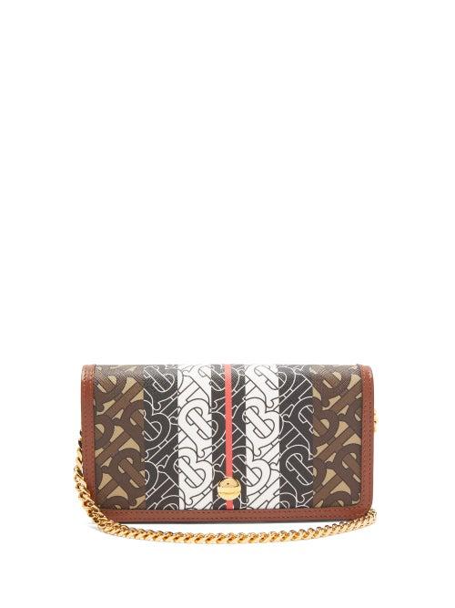Matchesfashion.com Burberry - Rowe Tb Monogram E Canvas Wallet Bag - Womens - Brown Multi