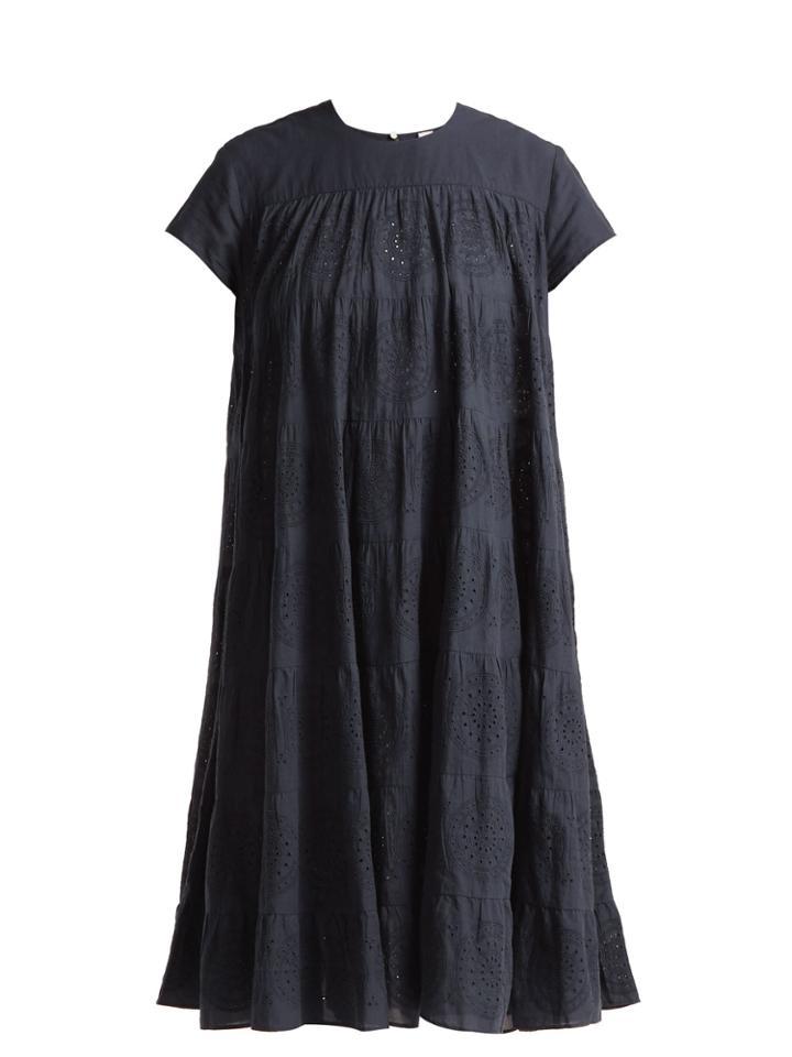 Merlette Okuma Cotton-embroidered Tiered Dress
