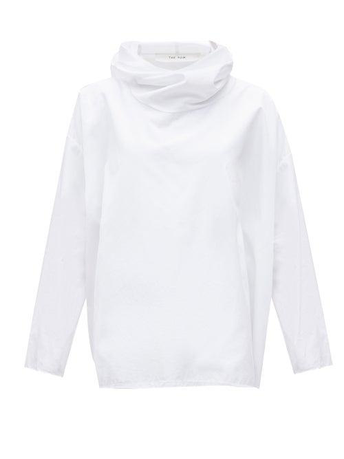 Matchesfashion.com The Row - Gasly Roll-neck Poplin Top - Womens - White