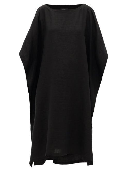 Matchesfashion.com Eskandar - Oversized Linen-poplin Dress - Womens - Black