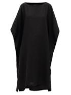 Matchesfashion.com Eskandar - Oversized Linen-poplin Dress - Womens - Black