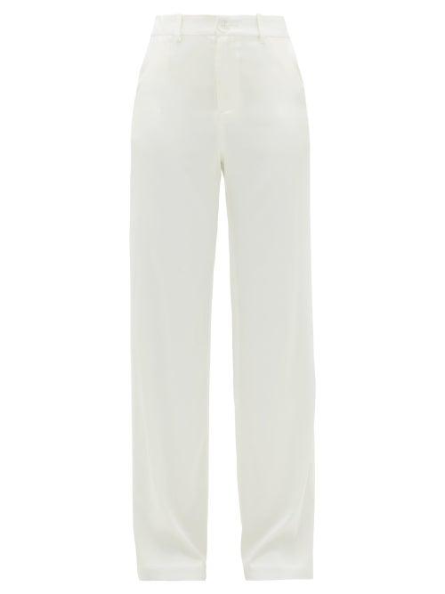 Matchesfashion.com Albus Lumen - High-rise Silk-charmeuse Trousers - Womens - White