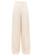 Matchesfashion.com Jil Sander - High Rise Twill Wide Leg Trousers - Womens - Light Pink