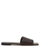 Matchesfashion.com Bottega Veneta - Square-toe Intrecciato Leather Mules - Womens - Dark Brown