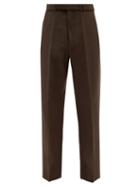 Ermenegildo Zegna - Straight-leg Wool-felt Trousers - Mens - Brown