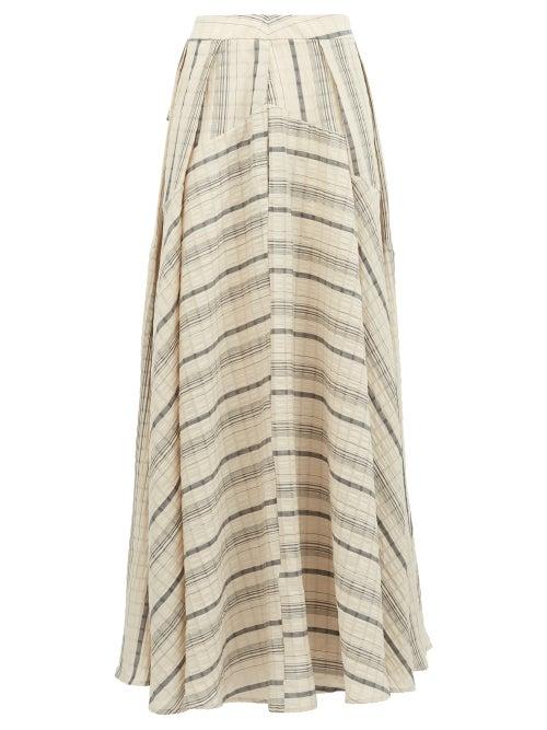 Matchesfashion.com Palmer//harding - Sunda Striped Linen-blend Maxi Skirt - Womens - Beige Stripe